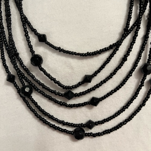 5 stranded black beaded necklace - Picture 1 of 3